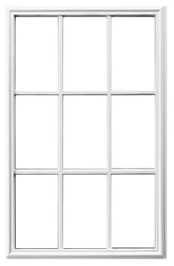 22-in x 36-in Clear Front Half Door Glass Inserts With Grid Over Glass 9 - Lite ("For Sale In Store Only")