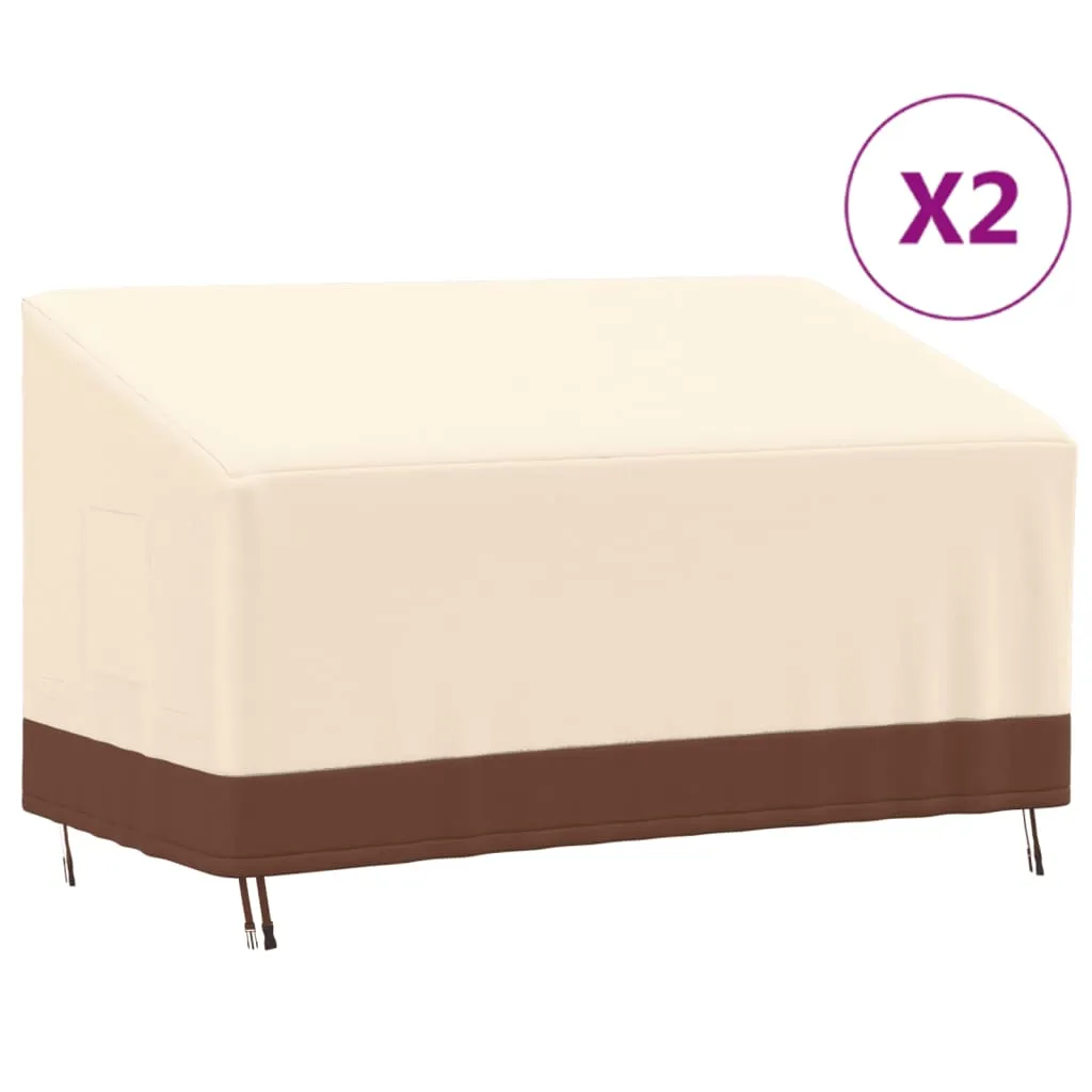 3-Seater Bench Covers 2 pcs 159x84x56/81 cm 600D Oxford Fabric