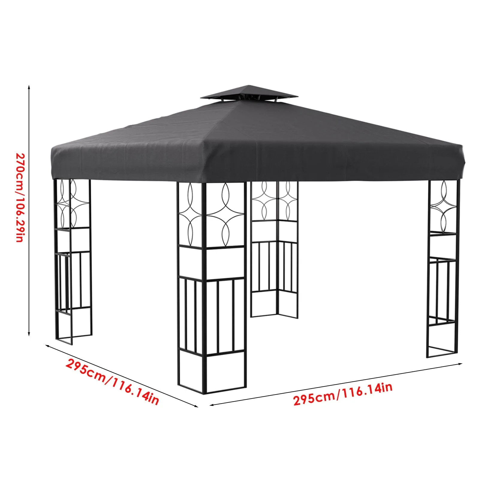 3x3m Steel Outdoor Pergola with Minimalist Design