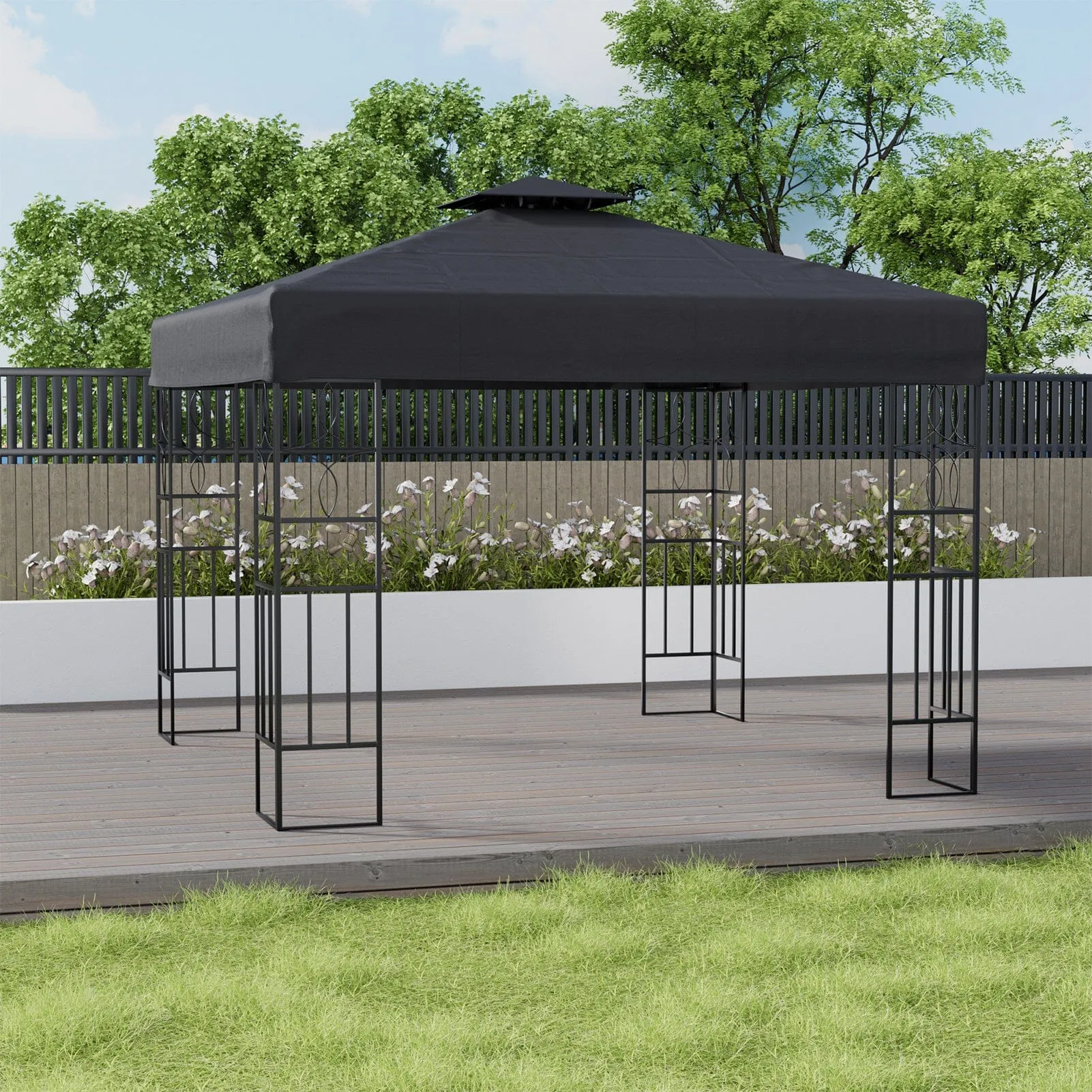 3x3m Steel Outdoor Pergola with Minimalist Design