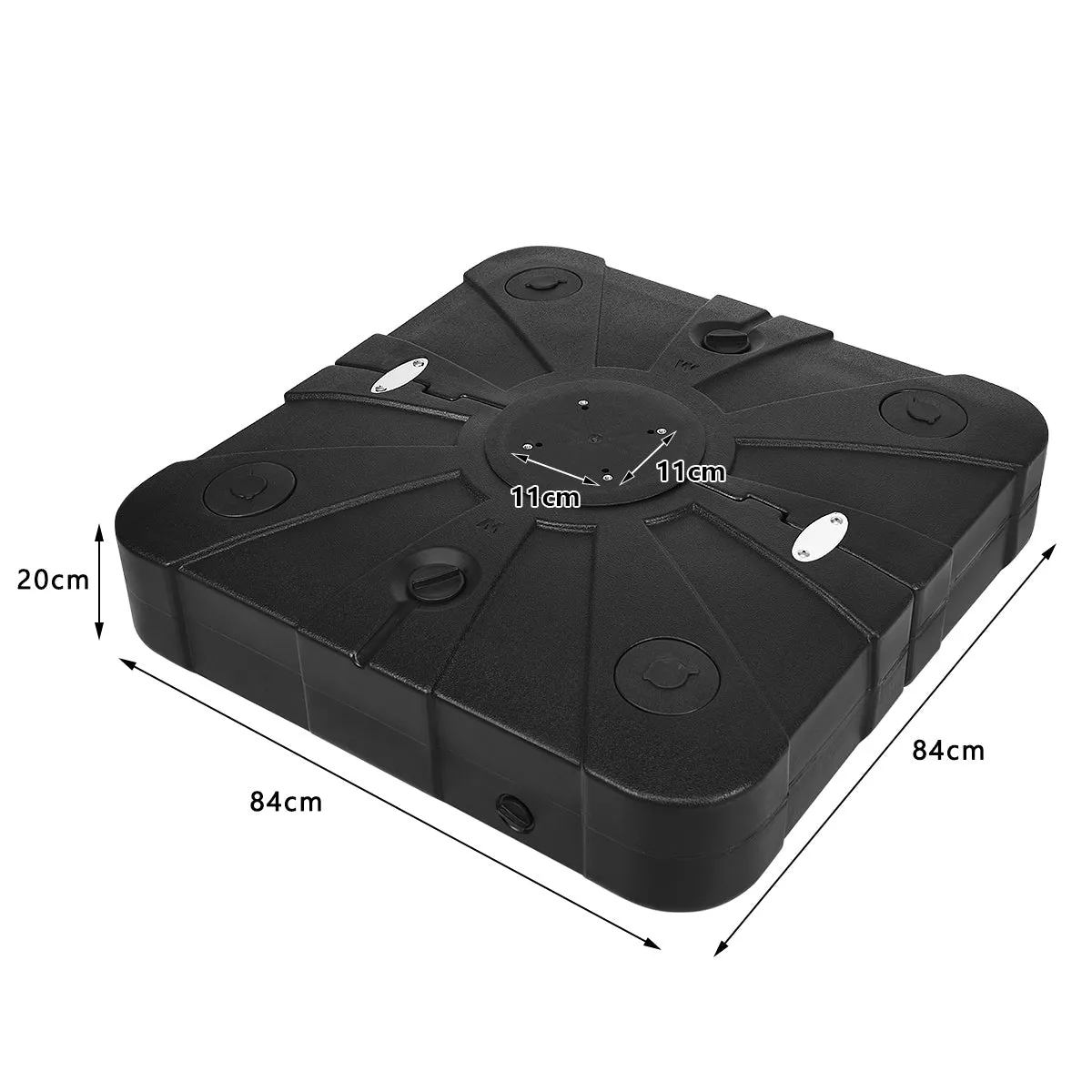 4 Wheels Parasol Base Weights with Removable Cross Base