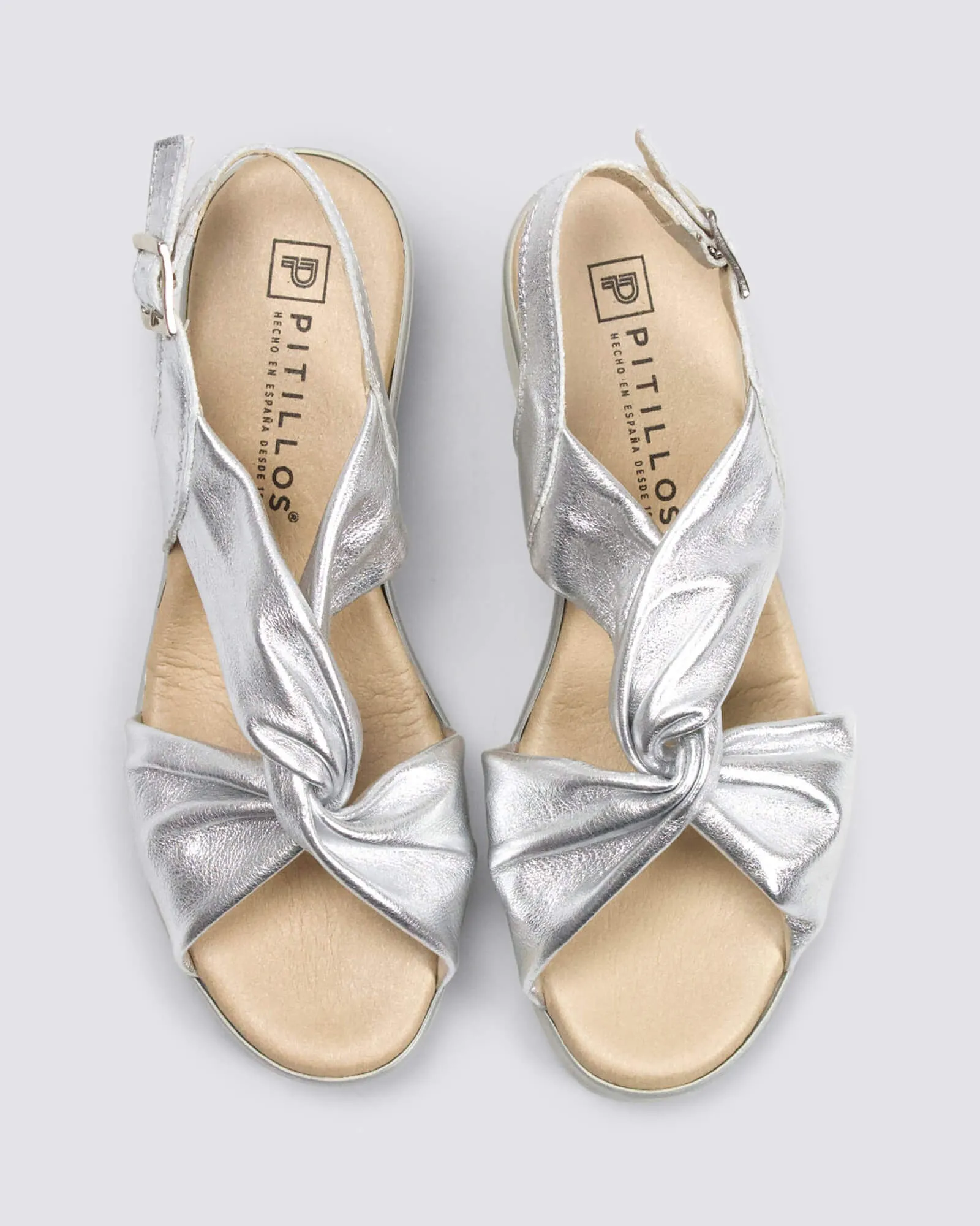 5611 WEDGE SANDALS PLATA LEATHER