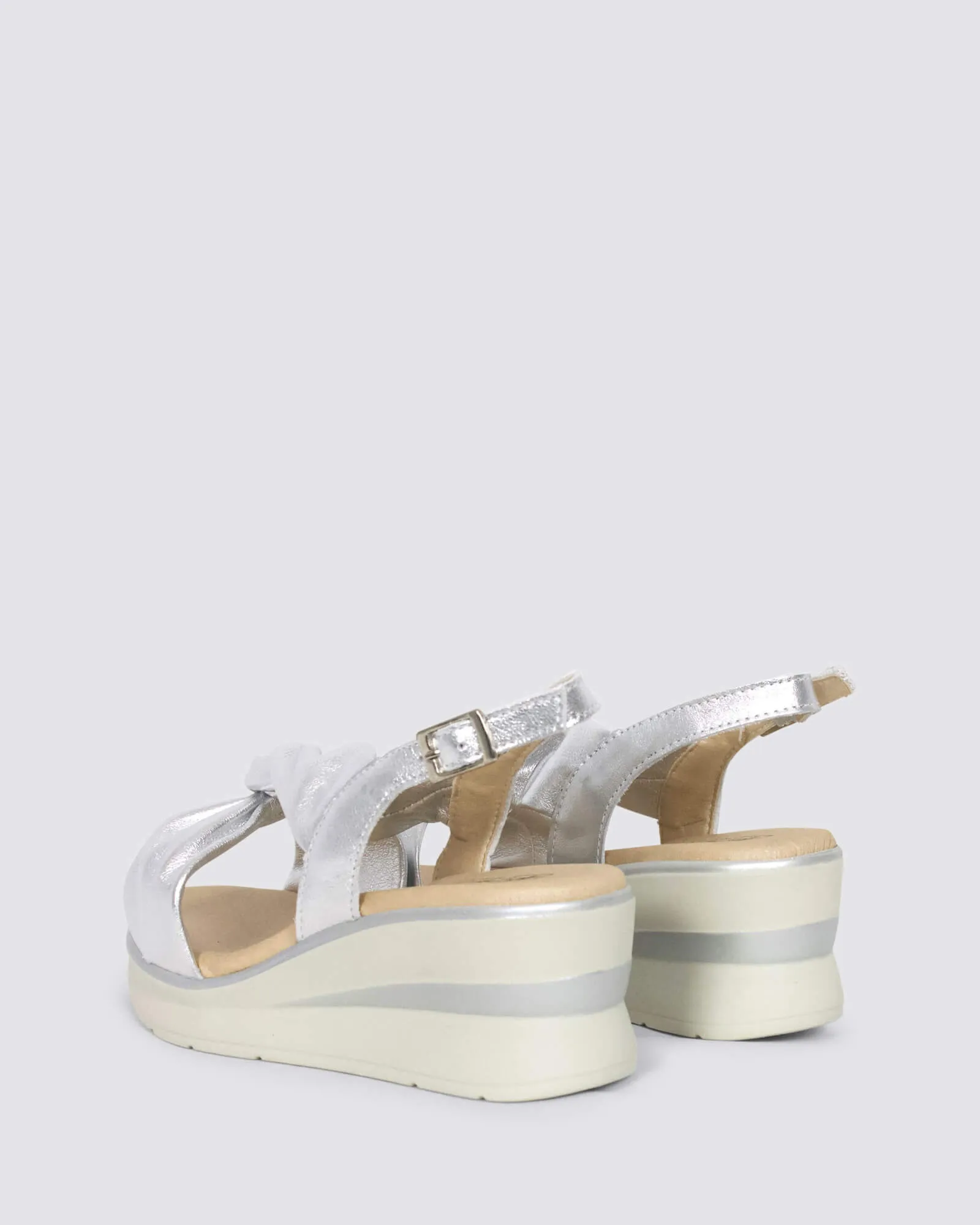 5611 WEDGE SANDALS PLATA LEATHER