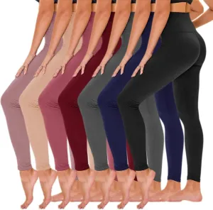7 Pack Leggings for Women - High Waisted Yoga Pants with Pockets Black Leggings Women Full Length & Capri