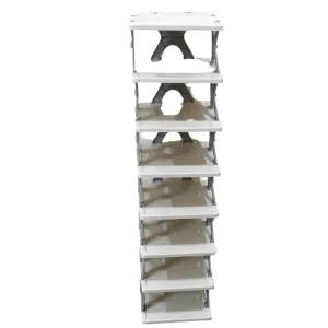 8-Layer Foldable Shoe Rack for Entryway - Heavy Duty Plastic Shoe Organizer