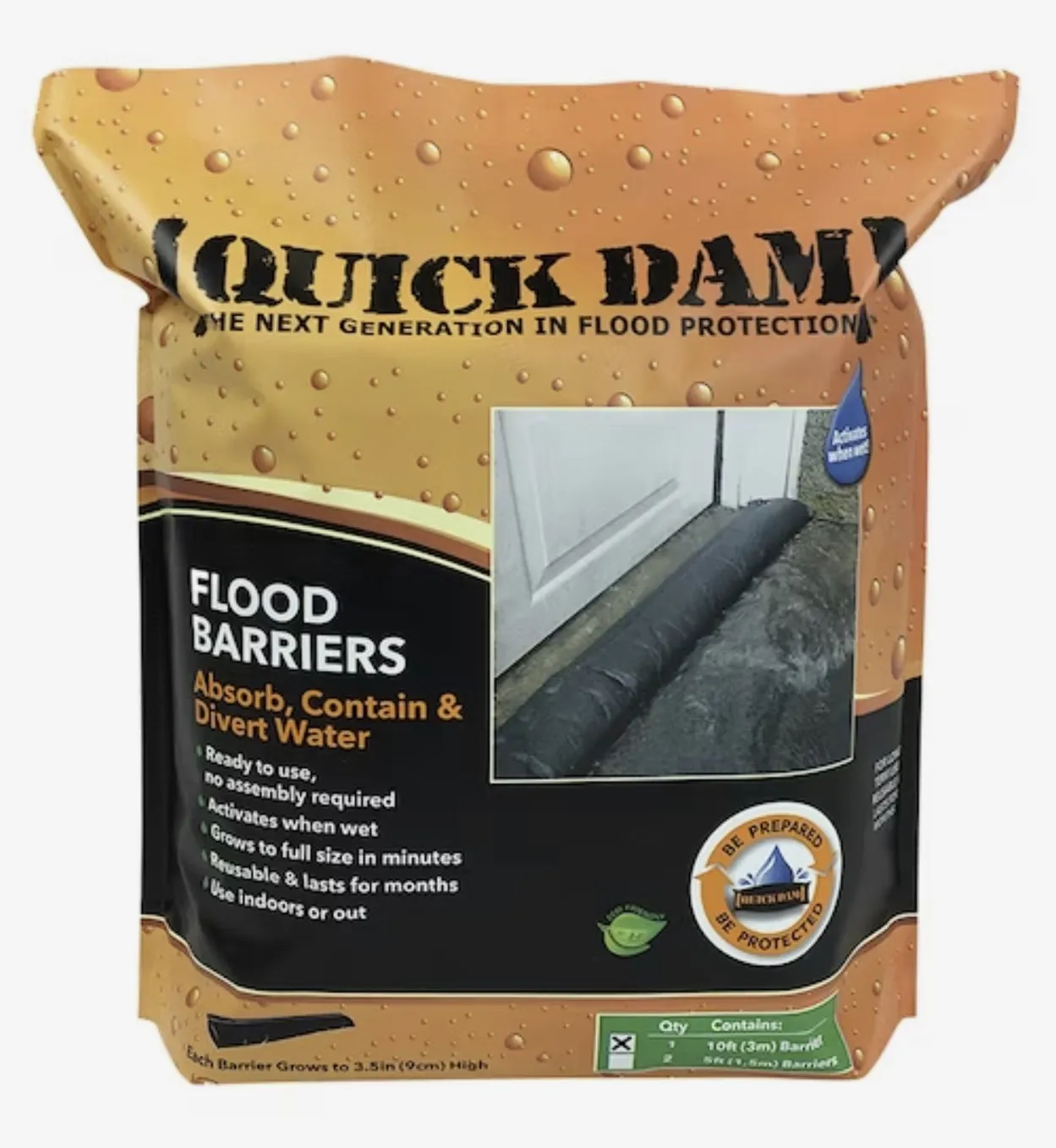 Absorbent Products QD610-1 6" x 10' Quik Dam Expanding Flood Water Barrier