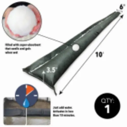 Absorbent Products QD610-1 6" x 10' Quik Dam Expanding Flood Water Barrier