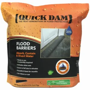 Absorbent QD617-1 Quick Dam 6" x 17' FT  Expanding Flood Water Barrier - Quantity of 2