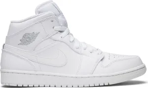 Air Jordan 1 Retro Mid White Pure Platinum sneakers, white