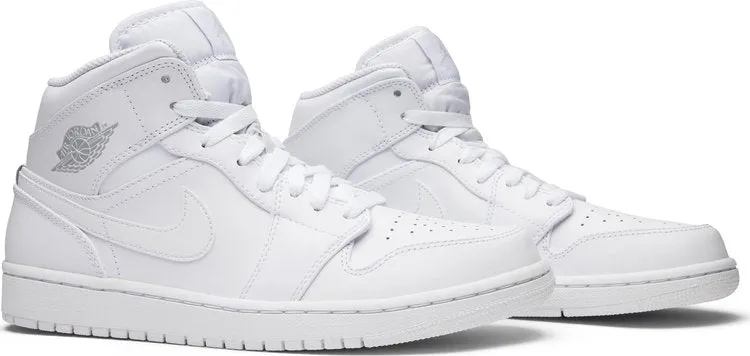 Air Jordan 1 Retro Mid White Pure Platinum sneakers, white