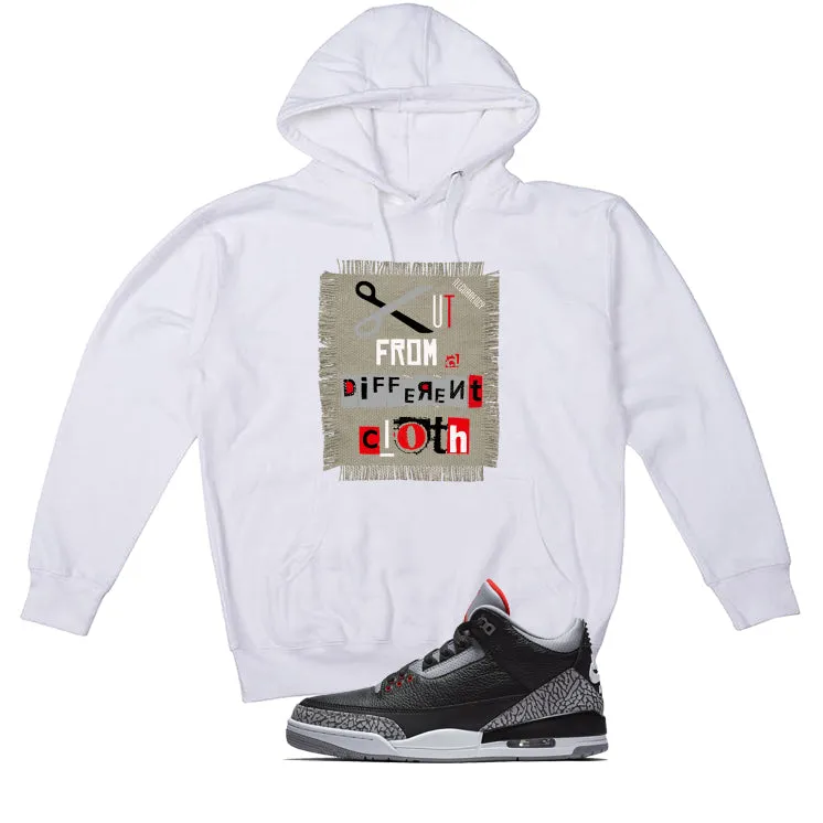 Air Jordan 3 Black Cement White T-Shirt (Cut from a different cloth)| illcurrency