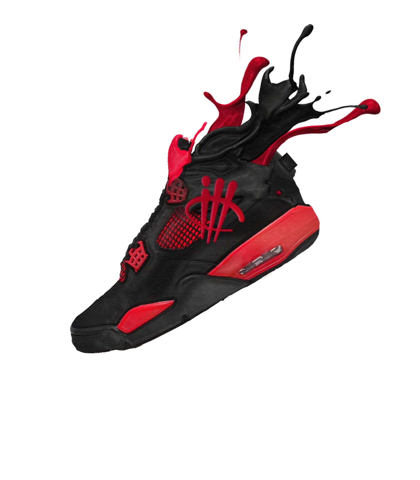Air Jordan 4 “Red Thunder” Black T-Shirt (RED THUNDER SPLASH)