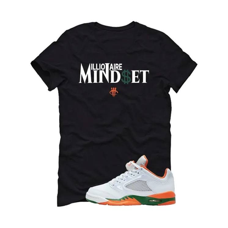 Air Jordan 5 GS Miami Hurricanes Black T-Shirt (Millionaire Mindset)| illcurrency