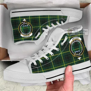 Arthur Modern Tartan High Top Shoes with Family Crest