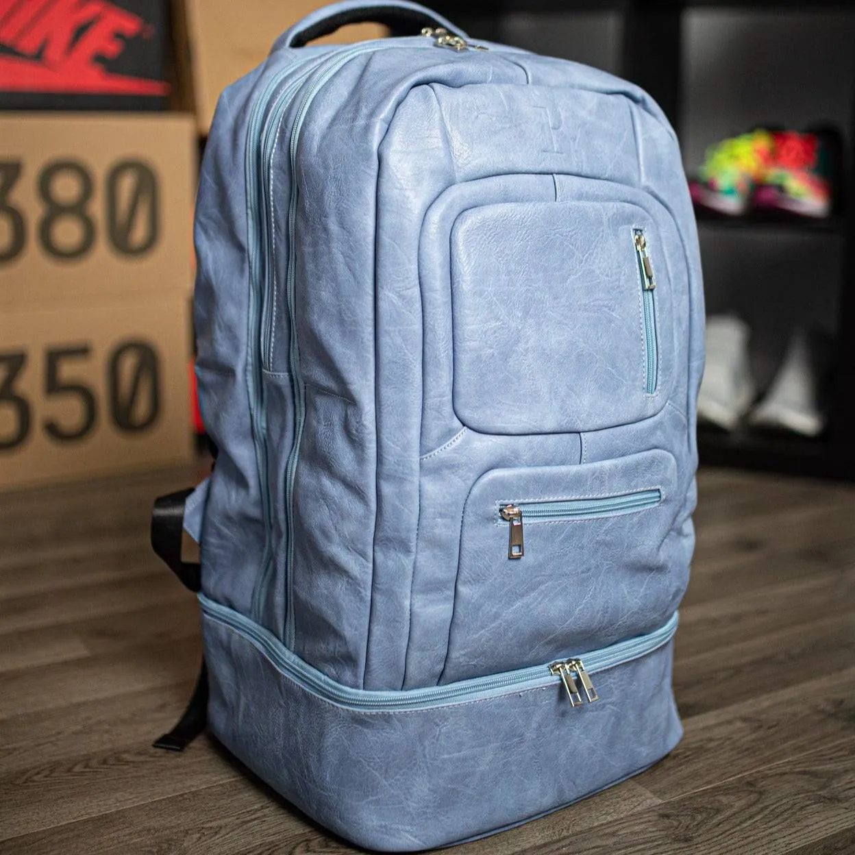 Baby Blue Leather Luxury Carry-On (BLACK FRIDAY SALE)