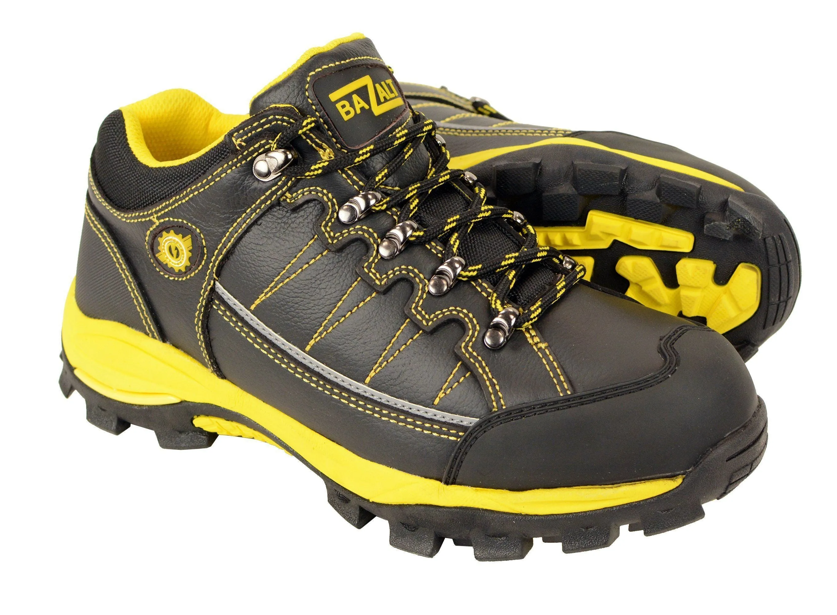 BAZALT-MPM9120-Men’s Black & Yellow Water & Frost Proof Leather Shoe
