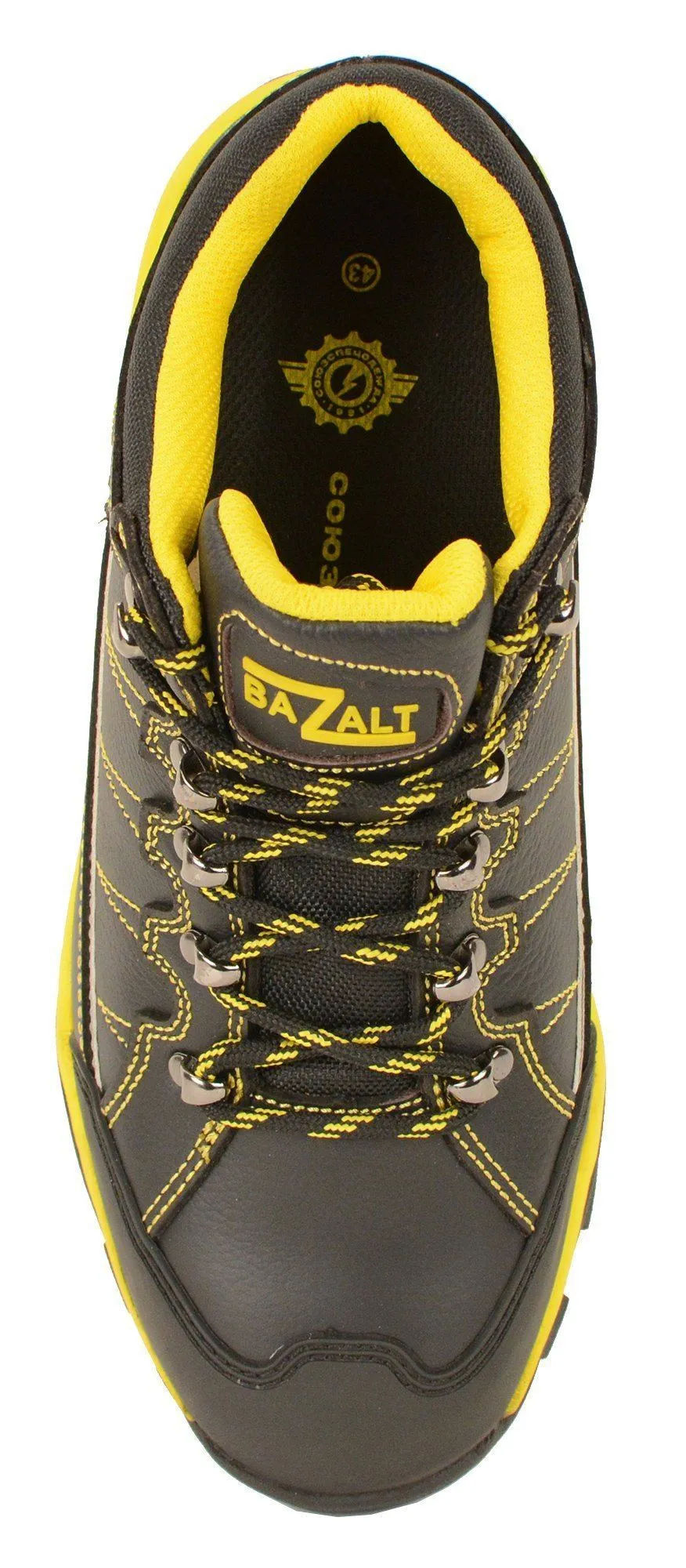 BAZALT-MPM9120-Men’s Black & Yellow Water & Frost Proof Leather Shoe