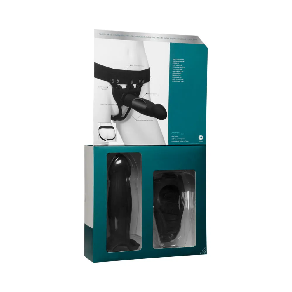 Be Bold Body Extensions Hollow Bulbed Strap-On 2-Piece Set Black