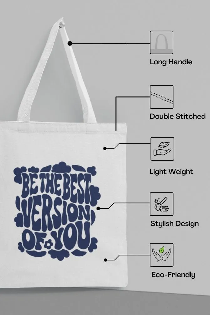 Best Version Of You Quote Zipper Tote Bag