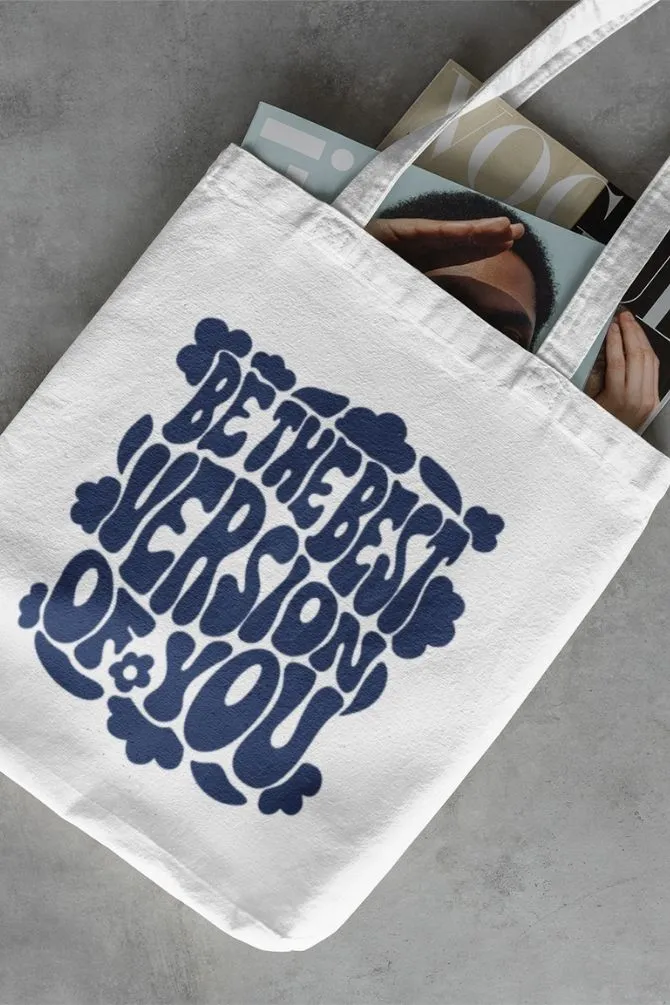 Best Version Of You Quote Zipper Tote Bag