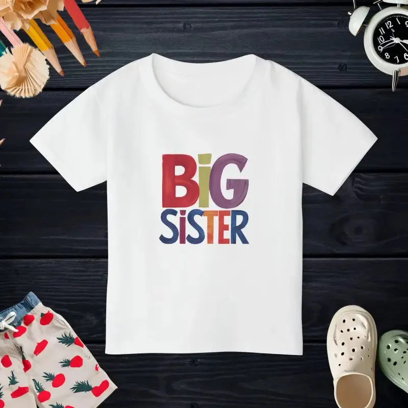 Big Sister Cotton Jersey Tee Ecostyle for Toddlers