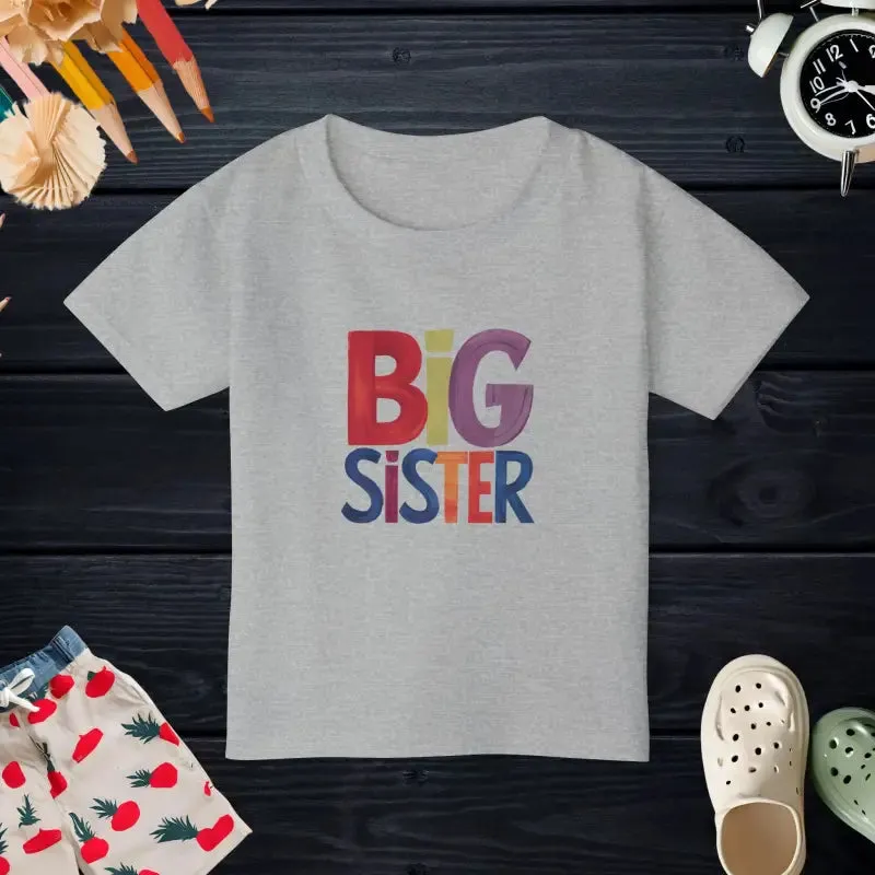 Big Sister Cotton Jersey Tee Ecostyle for Toddlers