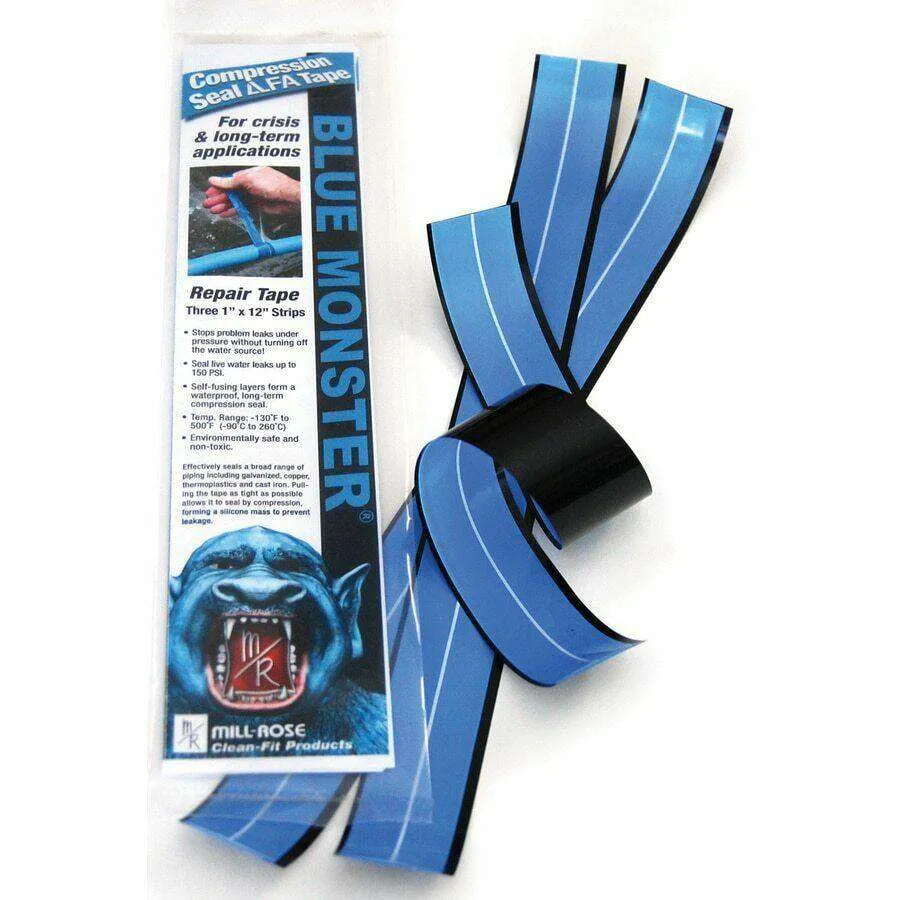 Blue Monster 76084 1” x 12”, 3-piece Strip/Pack Compression Seal Tape