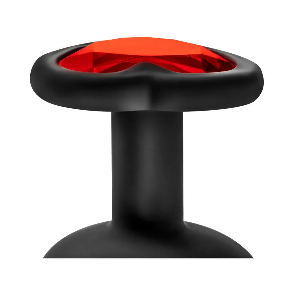 Blush Luxe 3-Piece Bling Plug Training Kit with Red Gem Base Black