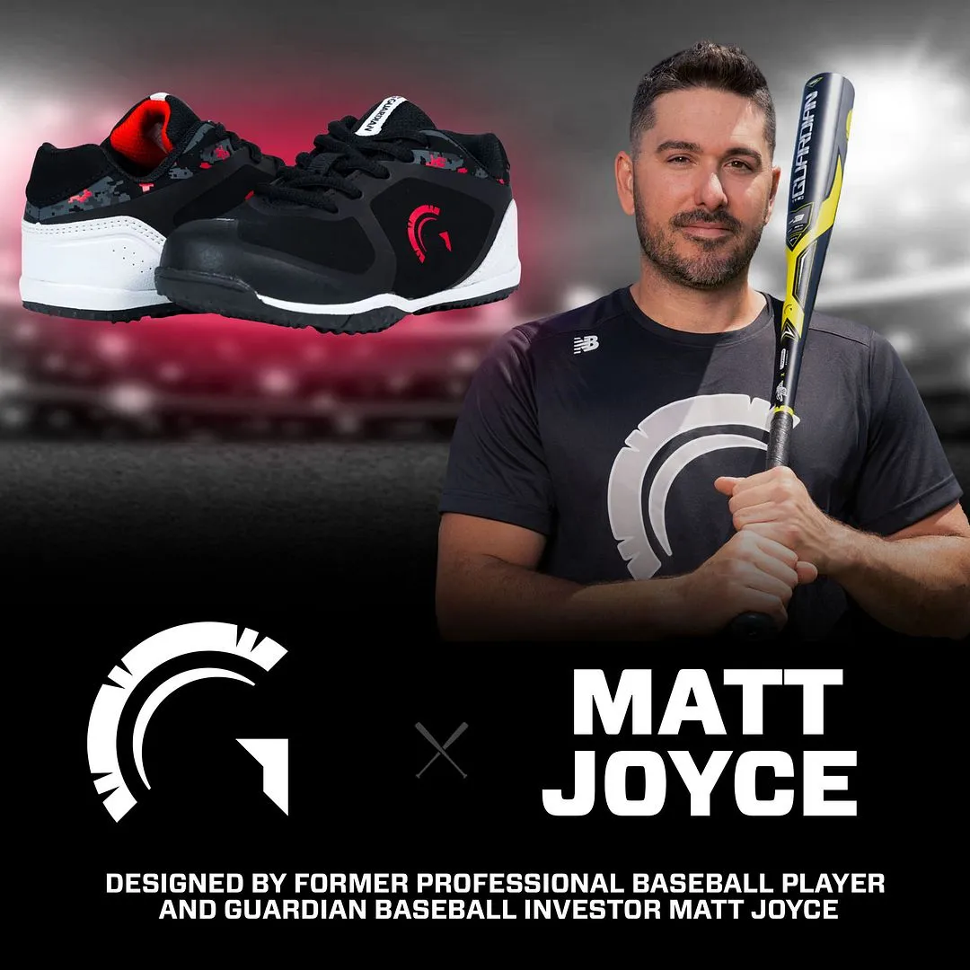 Bolt Youth Low Top Turf Baseball and Softball Shoes (Black/Red)