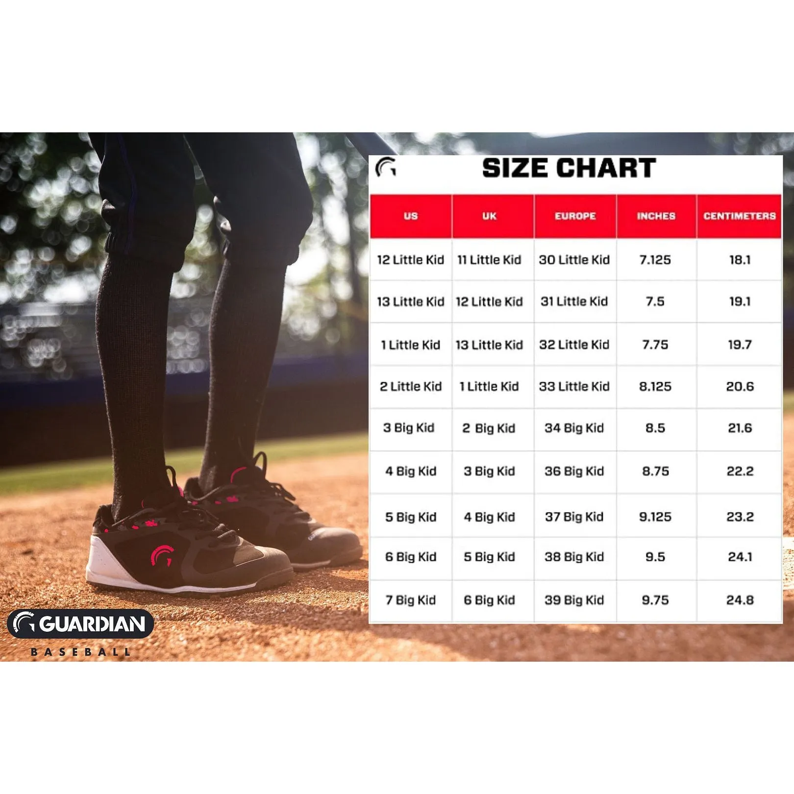 Bolt Youth Low Top Turf Baseball and Softball Shoes (Black/Red)