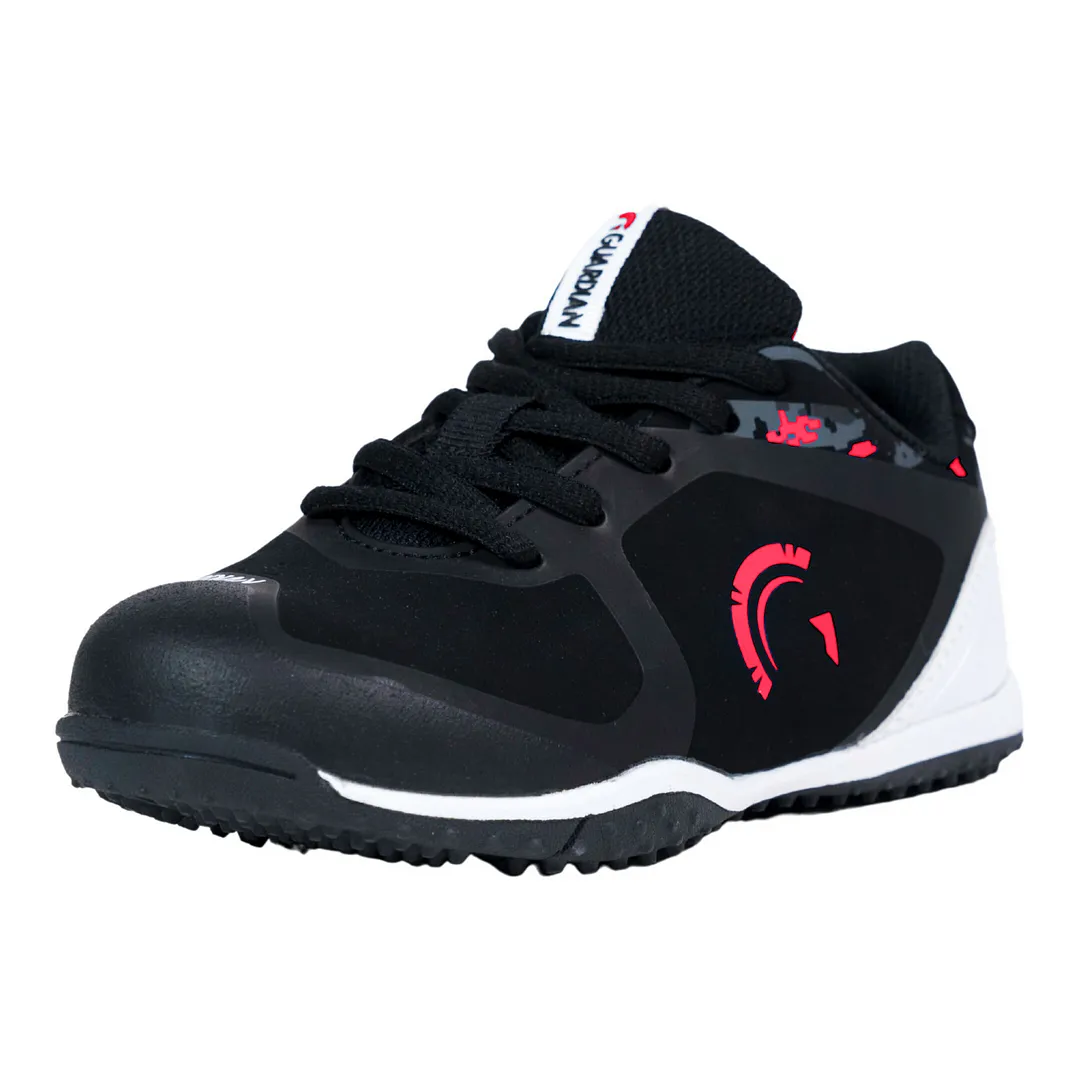 Bolt Youth Low Top Turf Baseball and Softball Shoes (Black/Red)