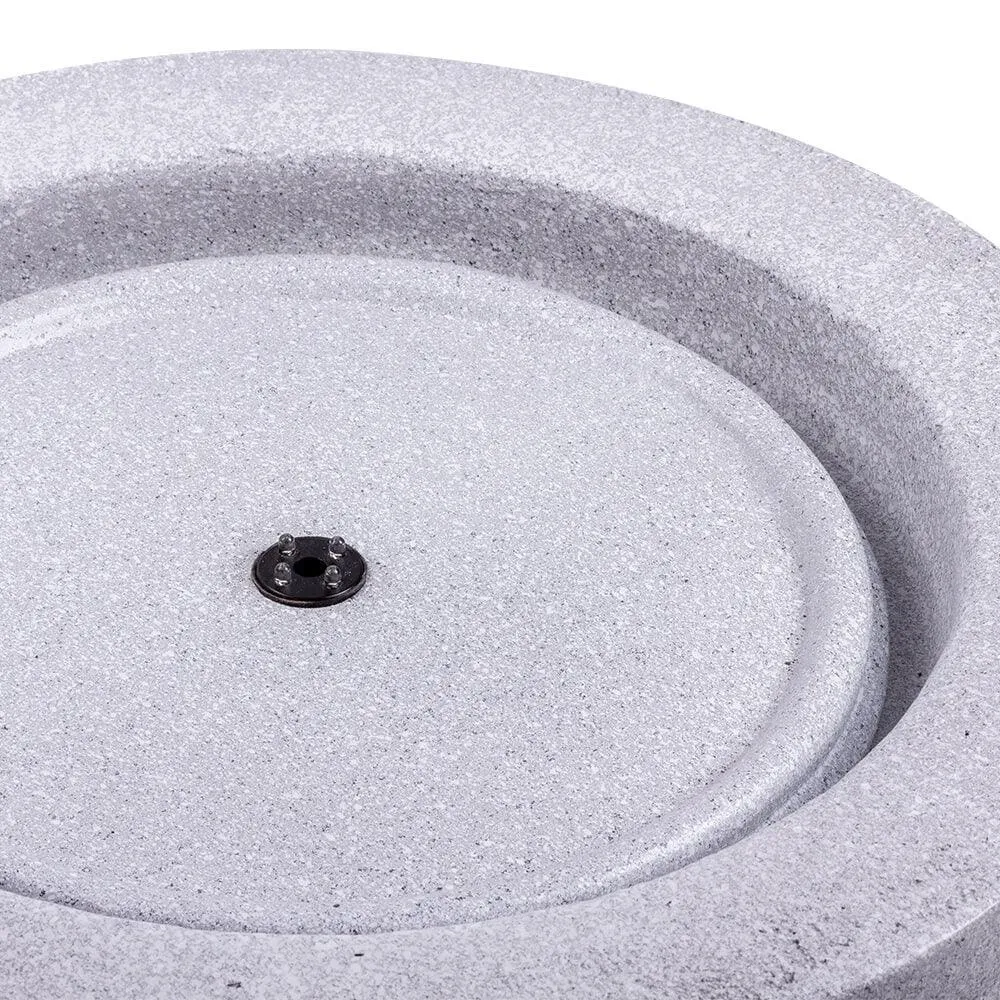 Bowl Stone Water Feature with LED Light - Light Grey