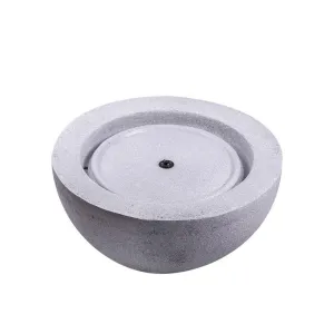 Bowl Stone Water Feature with LED Light - Light Grey