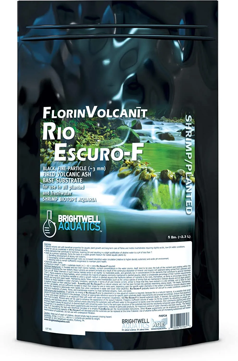 Brightwell Aquatics FlorinVolcanit Rio Escuro F Fine Black