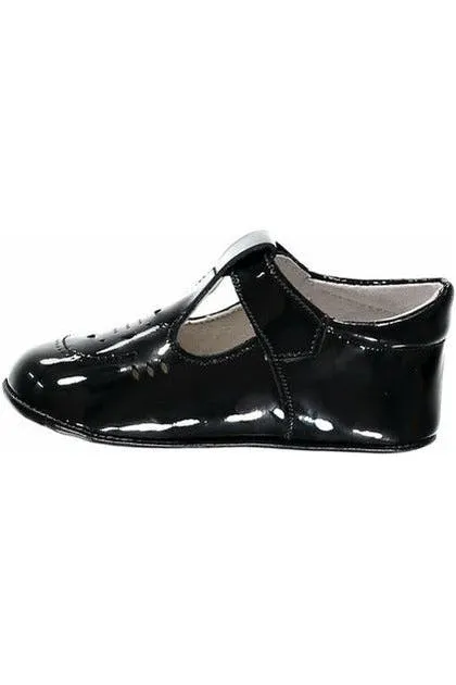 Carriage Boutique Black Soft Sole Baby Girl Shoes