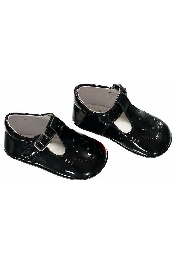 Carriage Boutique Black Soft Sole Baby Girl Shoes