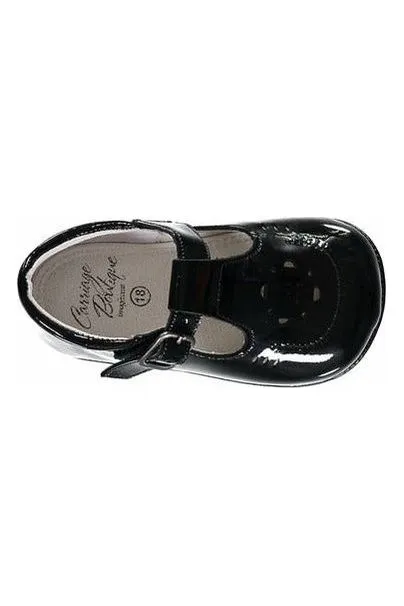 Carriage Boutique Black Soft Sole Baby Girl Shoes