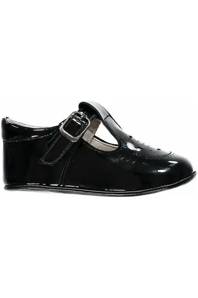Carriage Boutique Black Soft Sole Baby Girl Shoes