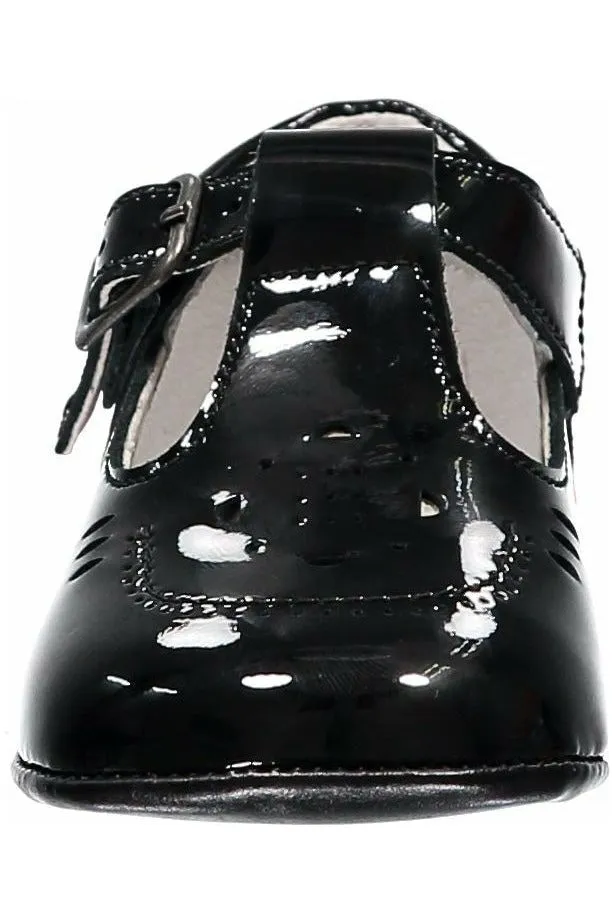 Carriage Boutique Black Soft Sole Baby Girl Shoes