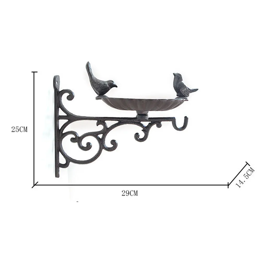 Cast Iron Outdoor Hanging Bracket with Bird Feeder
