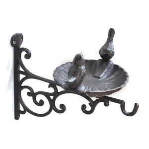 Cast Iron Outdoor Hanging Bracket with Bird Feeder