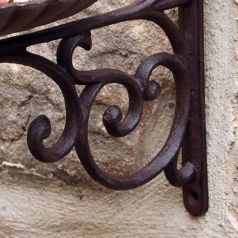 Cast Iron Outdoor Hanging Bracket with Bird Feeder