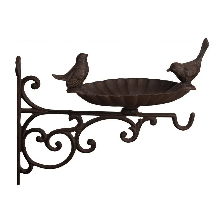 Cast Iron Outdoor Hanging Bracket with Bird Feeder