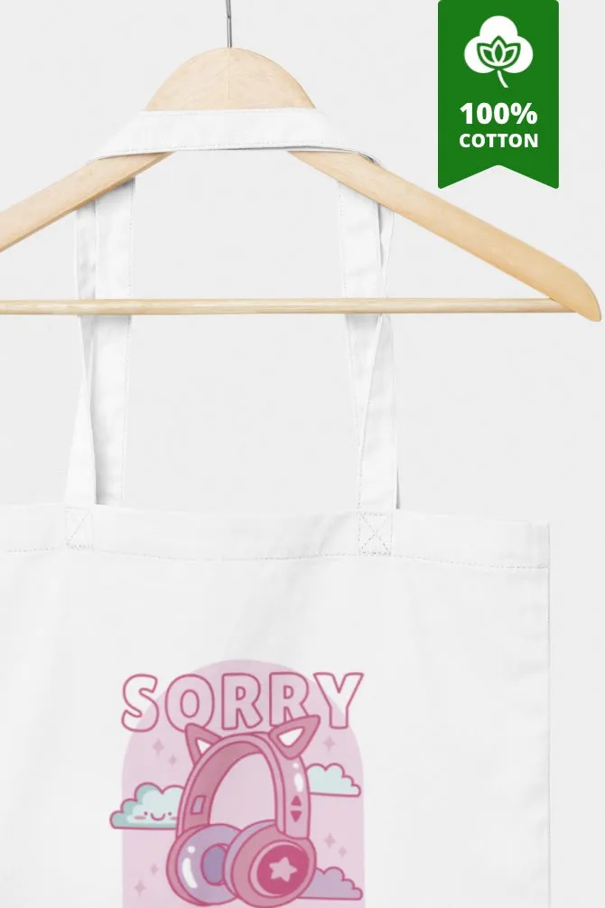 Cat Headphones Zipper Tote Bag