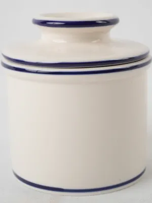 Ceramic butter bell w/ blue stripe in box w/ 3/3