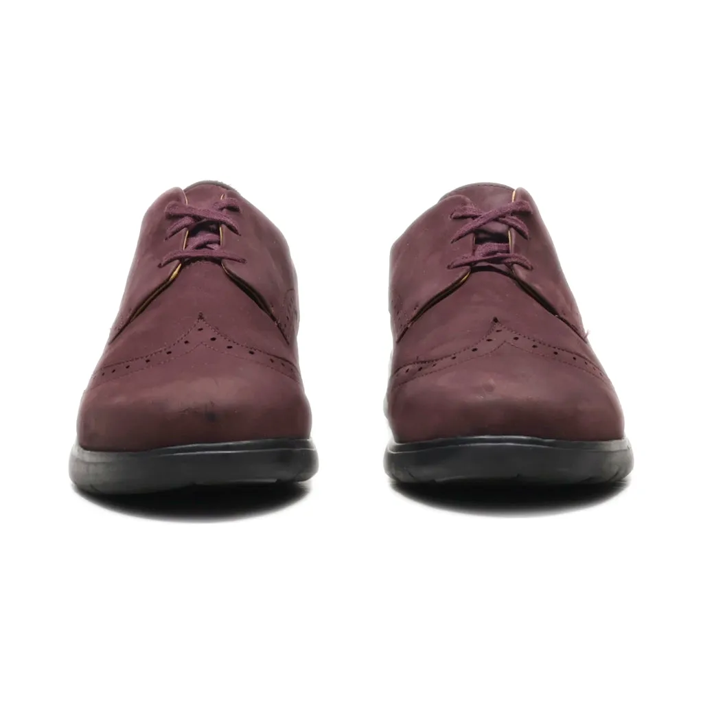 Clarks Lace Ups Leather Maroon Colour For Women