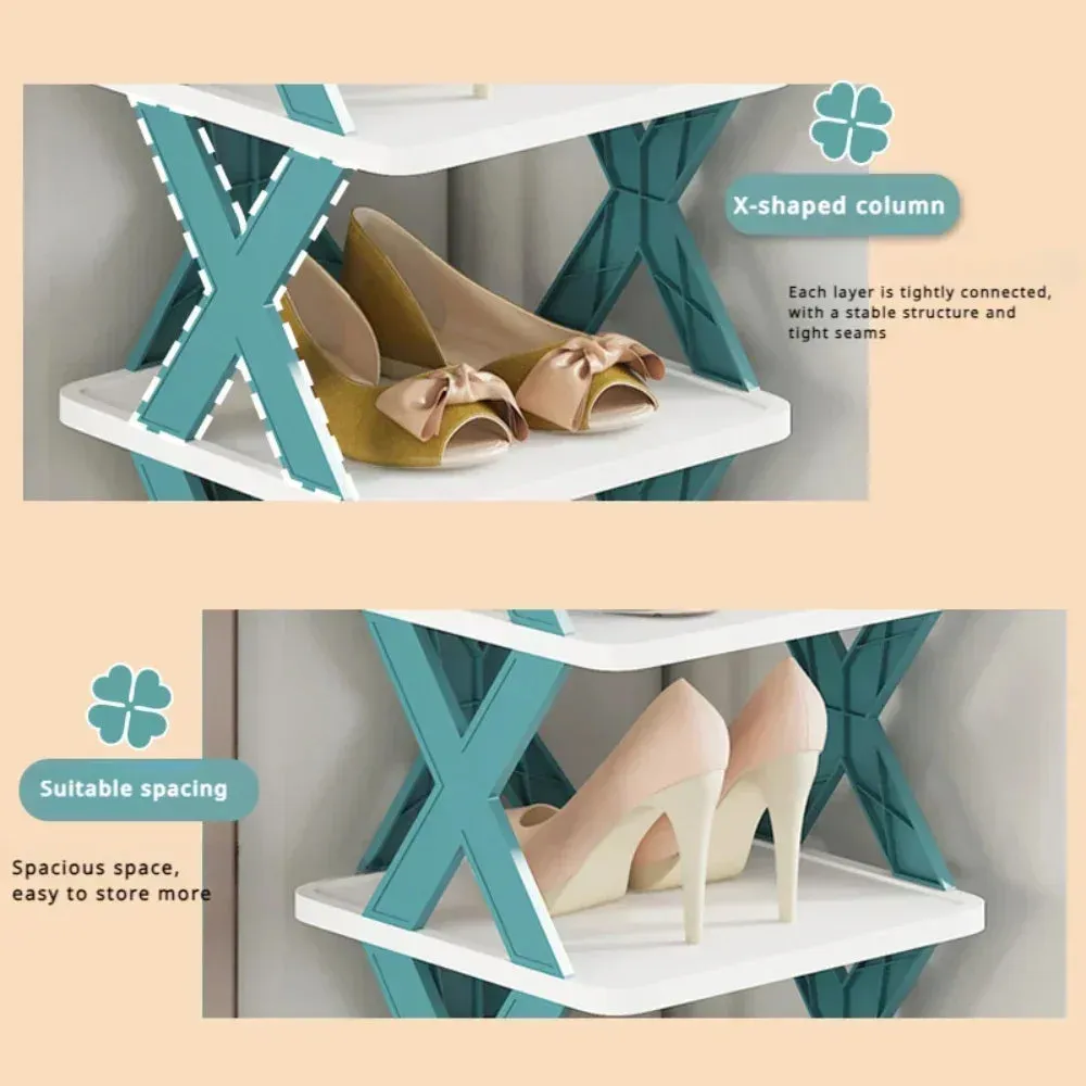 Compact Corner Shelving Shoe Organizer