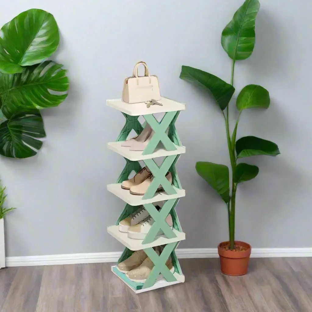 Compact Corner Shelving Shoe Organizer