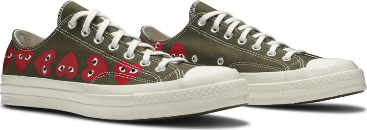 Converse Comme des Garçons Play x Chuck 70 Low Top Multi Heart Sneakers, Green