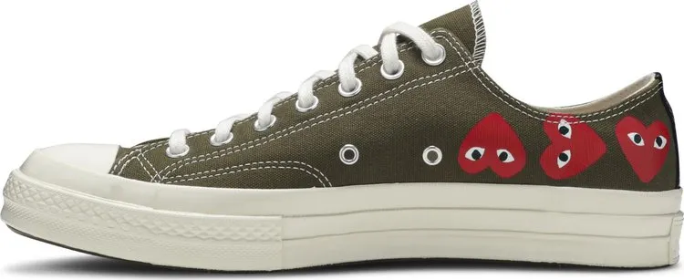 Converse Comme des Garçons Play x Chuck 70 Low Top Multi Heart Sneakers, Green